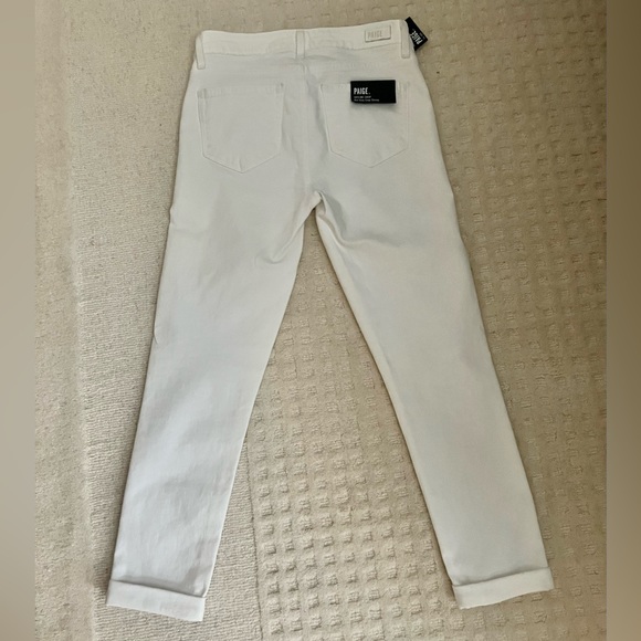 PAIGE Jeans Skyline Crop - Mid Rise Crop Skinny Size 26 White - Picture 2 of 5